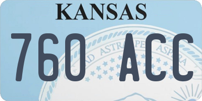 KS license plate 760ACC