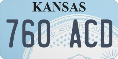 KS license plate 760ACD