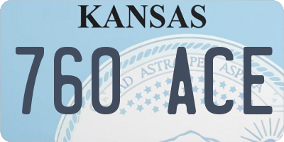 KS license plate 760ACE