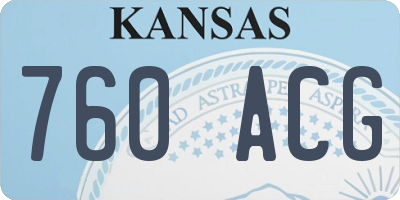 KS license plate 760ACG