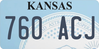 KS license plate 760ACJ