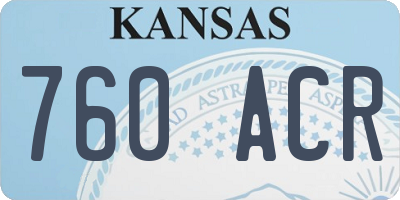 KS license plate 760ACR
