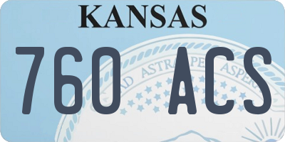 KS license plate 760ACS