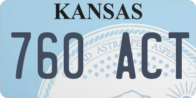 KS license plate 760ACT