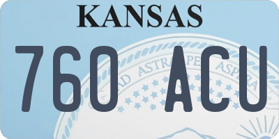 KS license plate 760ACU