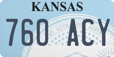 KS license plate 760ACY