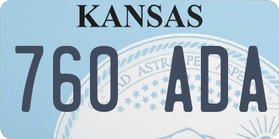 KS license plate 760ADA