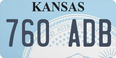 KS license plate 760ADB