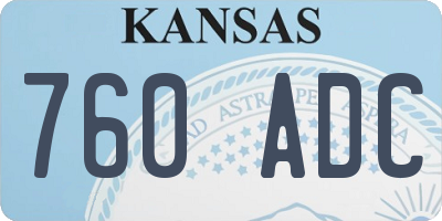 KS license plate 760ADC