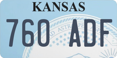 KS license plate 760ADF