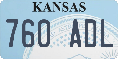 KS license plate 760ADL