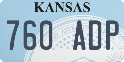 KS license plate 760ADP