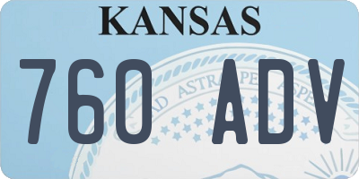 KS license plate 760ADV