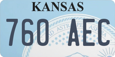 KS license plate 760AEC