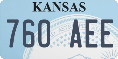 KS license plate 760AEE