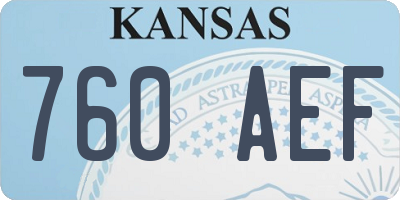 KS license plate 760AEF
