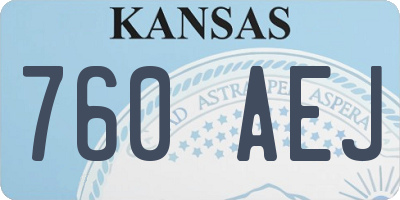 KS license plate 760AEJ