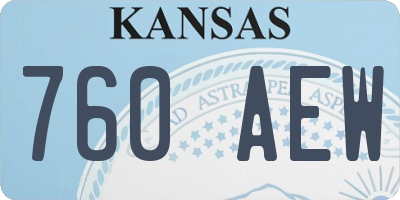 KS license plate 760AEW