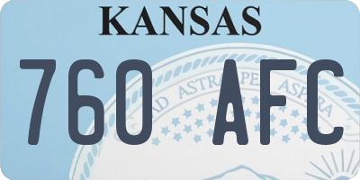 KS license plate 760AFC