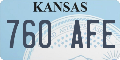 KS license plate 760AFE