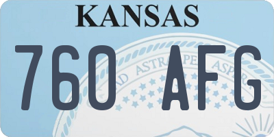 KS license plate 760AFG