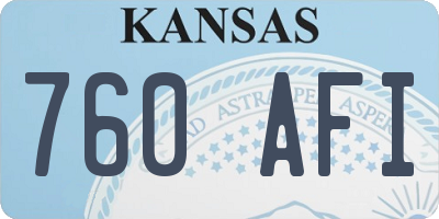 KS license plate 760AFI