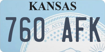 KS license plate 760AFK