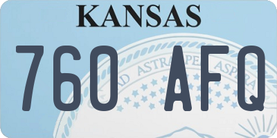 KS license plate 760AFQ