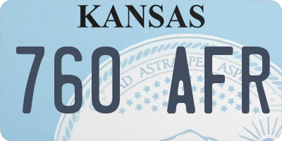 KS license plate 760AFR