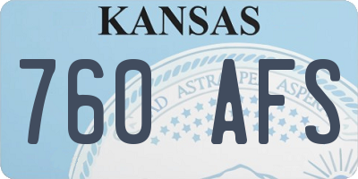 KS license plate 760AFS