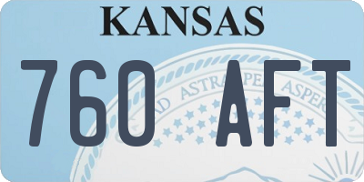 KS license plate 760AFT