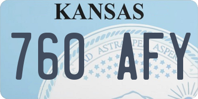 KS license plate 760AFY