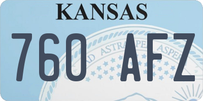 KS license plate 760AFZ