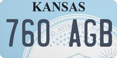 KS license plate 760AGB