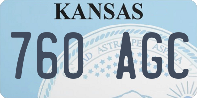 KS license plate 760AGC