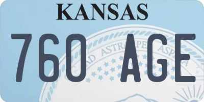 KS license plate 760AGE