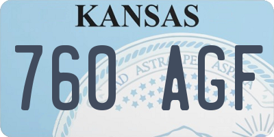 KS license plate 760AGF