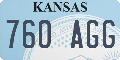 KS license plate 760AGG