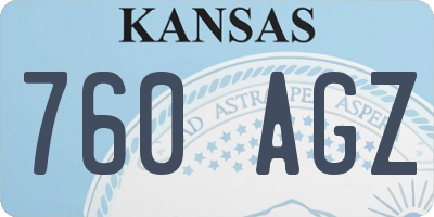 KS license plate 760AGZ