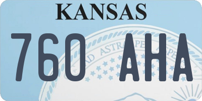 KS license plate 760AHA