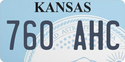KS license plate 760AHC