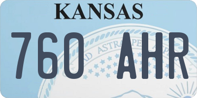 KS license plate 760AHR