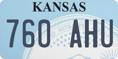 KS license plate 760AHU