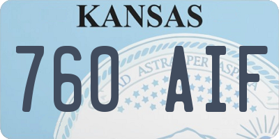 KS license plate 760AIF