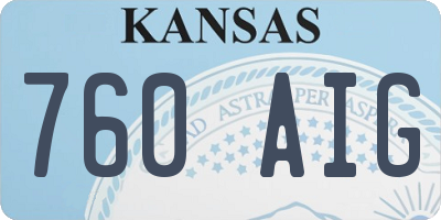 KS license plate 760AIG