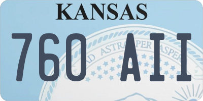 KS license plate 760AII