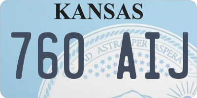 KS license plate 760AIJ