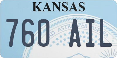 KS license plate 760AIL