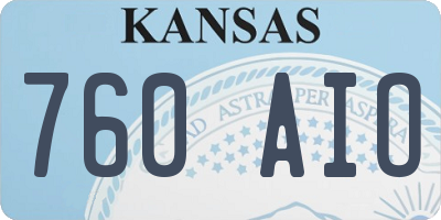 KS license plate 760AIO