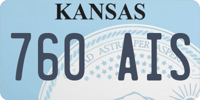 KS license plate 760AIS